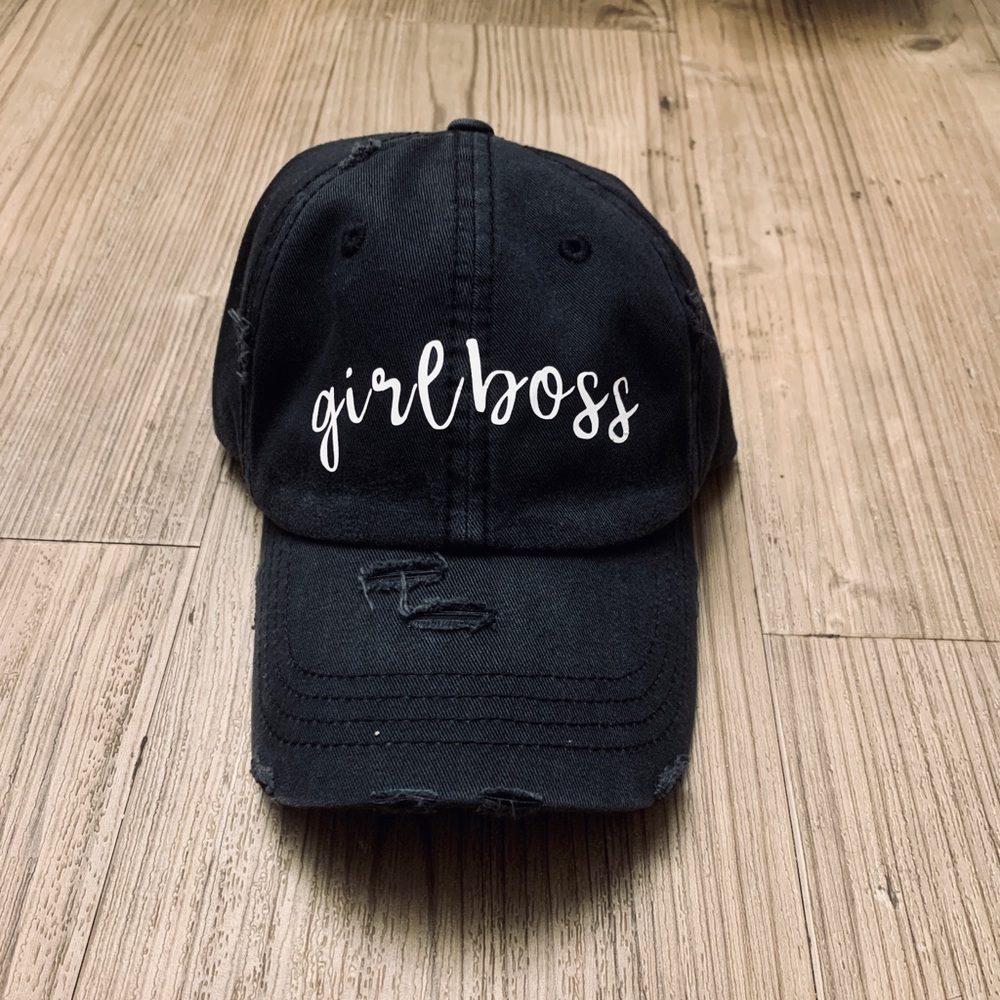 girl boss distressed hat